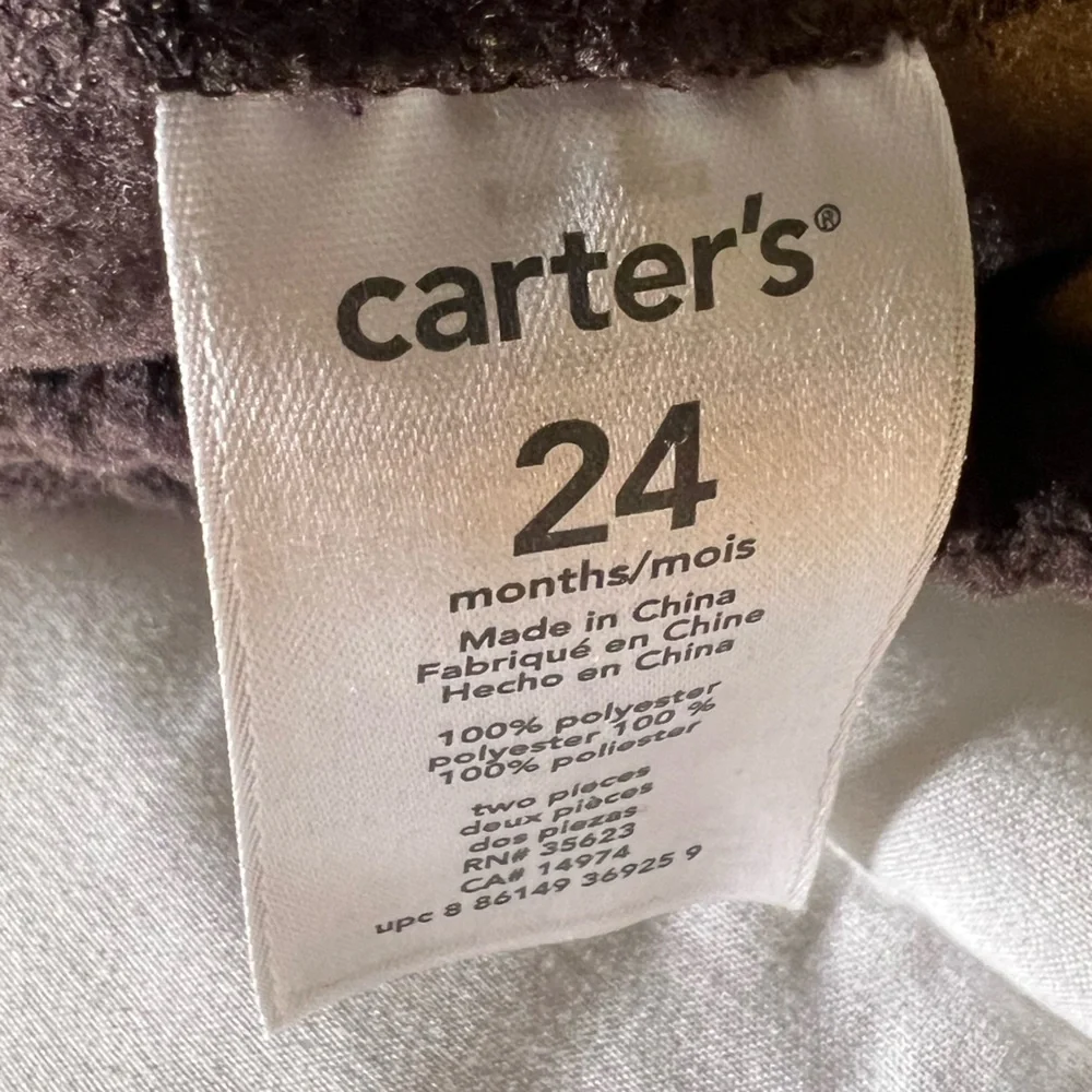 Old Navy cotton zip up sweater and Carter’s fleece pants